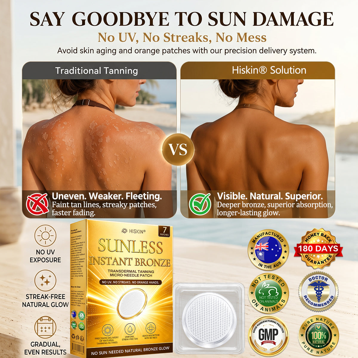 𝑶𝒇𝒇𝒊𝒄𝒊𝒂𝒍 𝑺𝒕𝒐𝒓𝒆 | ☀☀ 𝐇𝐢𝐬𝐤𝐢𝐧® 𝐒𝐮𝐧𝐥𝐞𝐬𝐬 𝐈𝐧𝐬𝐭𝐚𝐧𝐭 𝐁𝐫𝐨𝐧𝐳𝐞 𝐓𝐚𝐧𝐧𝐢𝐧𝐠 𝐌𝐢𝐜𝐫𝐨𝐧𝐞𝐞𝐝𝐥𝐞 𝐏𝐚𝐭𝐜𝐡 🇦 (𝐉𝐮𝐬𝐭 𝐨𝐧𝐜𝐞 𝐚 𝐝𝐚𝐲) 𝐕𝐢𝐬𝐢𝐛𝐥𝐞 𝐁𝐫𝐨𝐧𝐳𝐞 𝐆𝐥𝐨𝐰 𝐢𝐧 𝟕 𝐃𝐚𝐲𝐬 ✅ 𝐍𝐨 𝐔𝐕, 𝐍𝐨 𝐎𝐫𝐚𝐧𝐠𝐞, 𝐍𝐨 𝐒𝐭𝐫𝐞𝐚𝐤𝐬, 𝐍𝐨 𝐃𝐇𝐀, 𝐍𝐨 𝐌𝐞𝐬𝐬.
