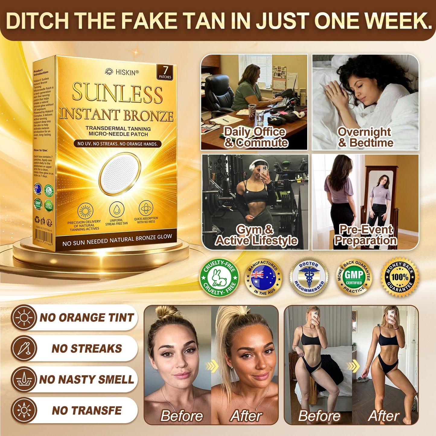 𝑶𝒇𝒇𝒊𝒄𝒊𝒂𝒍 𝑺𝒕𝒐𝒓𝒆 | ☀☀ 𝐇𝐢𝐬𝐤𝐢𝐧® 𝐒𝐮𝐧𝐥𝐞𝐬𝐬 𝐈𝐧𝐬𝐭𝐚𝐧𝐭 𝐁𝐫𝐨𝐧𝐳𝐞 𝐓𝐚𝐧𝐧𝐢𝐧𝐠 𝐌𝐢𝐜𝐫𝐨𝐧𝐞𝐞𝐝𝐥𝐞 𝐏𝐚𝐭𝐜𝐡 🇦 (𝐉𝐮𝐬𝐭 𝐨𝐧𝐜𝐞 𝐚 𝐝𝐚𝐲) 𝐕𝐢𝐬𝐢𝐛𝐥𝐞 𝐁𝐫𝐨𝐧𝐳𝐞 𝐆𝐥𝐨𝐰 𝐢𝐧 𝟕 𝐃𝐚𝐲𝐬 ✅ 𝐍𝐨 𝐔𝐕, 𝐍𝐨 𝐎𝐫𝐚𝐧𝐠𝐞, 𝐍𝐨 𝐒𝐭𝐫𝐞𝐚𝐤𝐬, 𝐍𝐨 𝐃𝐇𝐀, 𝐍𝐨 𝐌𝐞𝐬𝐬.